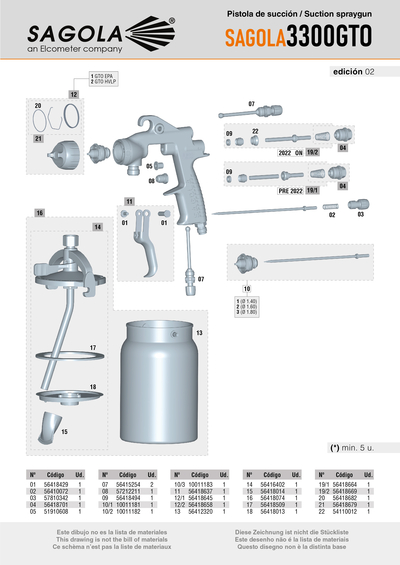 Pistola 3300 GTO SUCCION